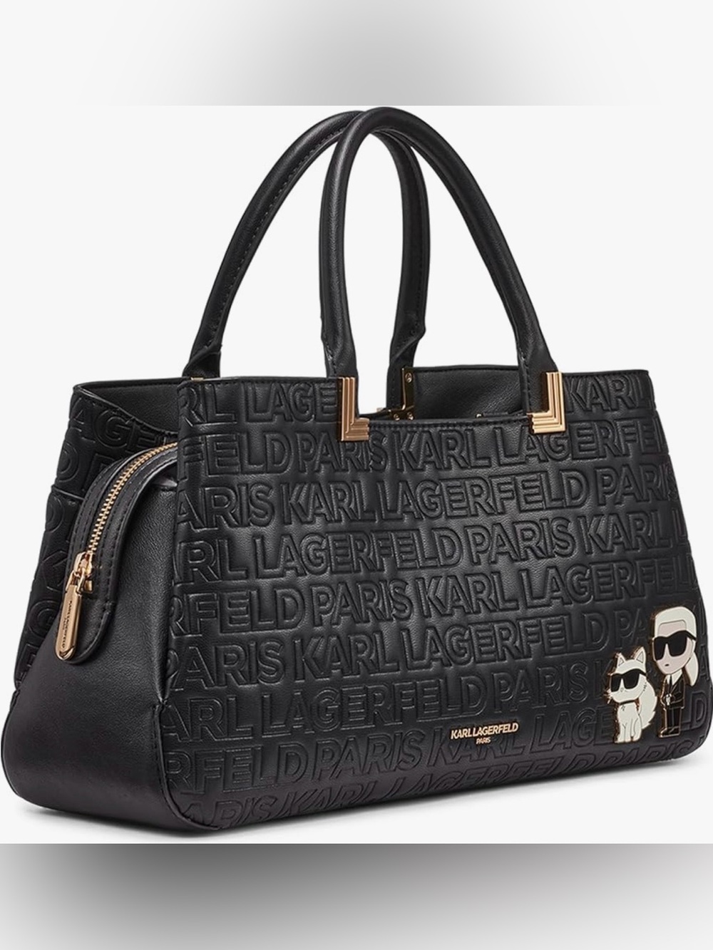 Karl Lagerfeld Meribel Leather Satchel with Adjustable Strap in Black EUC - Picture 4 of 16